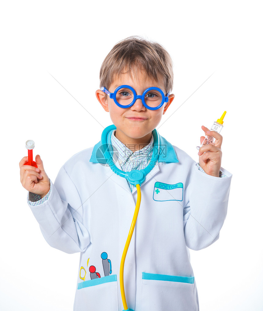 小医生快乐衣服乐趣男性药品工作职业疾病病人注射器图片