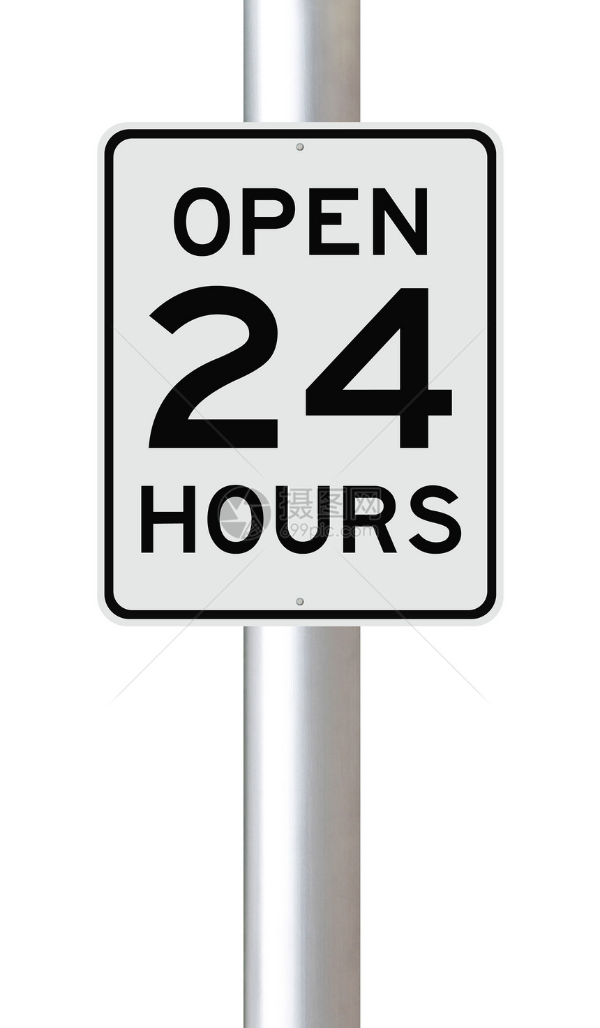 开放24小时指示牌极限白色经营理念商业小时路标速度图片