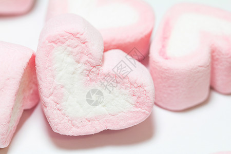 棉花糖食物情人恋情糖果粉色白色背景图片