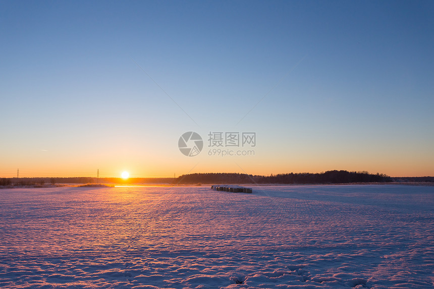 冬季冬日夕阳图片