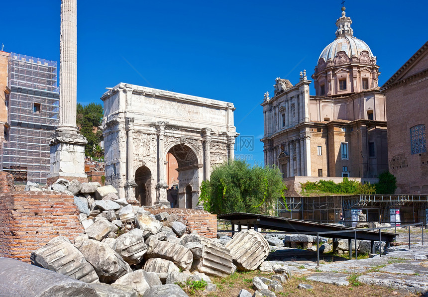 罗马论坛文化历史性旅行纪念碑石头寺庙古董历史地标柱子图片