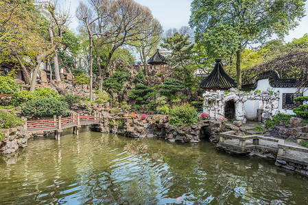 上海中国诸川花园外观文化地方池塘建筑学目的地地标花园旅行背景图片