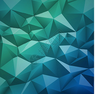 抽象几何背景三角形多边形绿色钻石墙纸插图蓝色背景图片