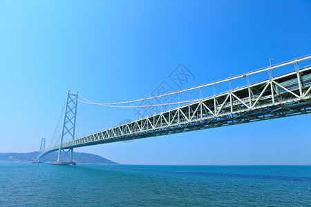 桥晴天海岸电缆海峡记录淡路支撑建筑学运输世界背景图片