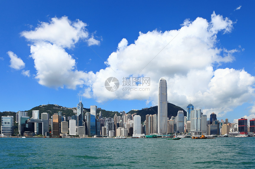 香港市白天时间景观中心建筑晴天旅行建筑学天空海洋商业市中心图片