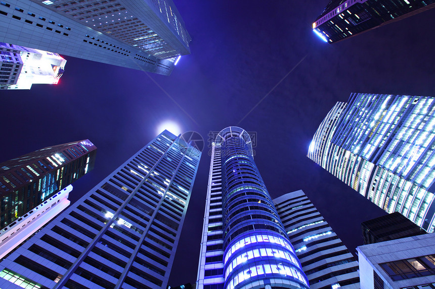 新加坡的摩天大楼办公室建筑物月亮金融市中心天际城市中心蓝色公司图片
