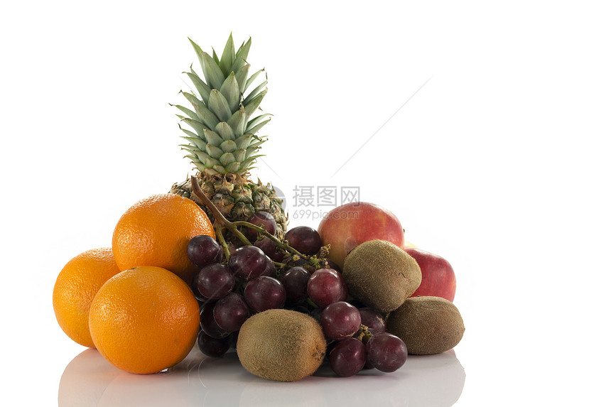 果实如橘子菠萝葡萄和汁绿色红色奇异果紫色橙子食物菠萝团体浆果美食图片