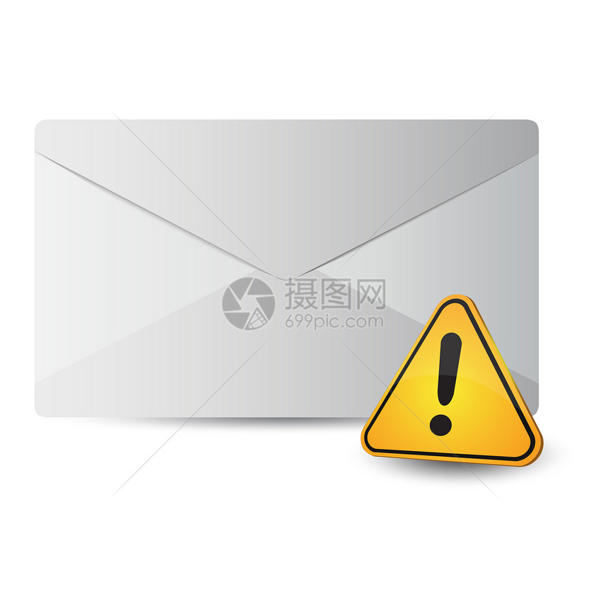 图标消息 2d 带有感叹符号剪贴灰色讯息感叹号插图邮局电脑网络邮件白色图片