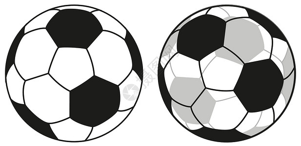 传统足球和透明足球图标背景图片