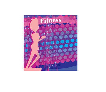 健身房vip卡运动  光影 抽卡微笑女性娱乐卡通片横幅女士练习装饰品星星运动装插画