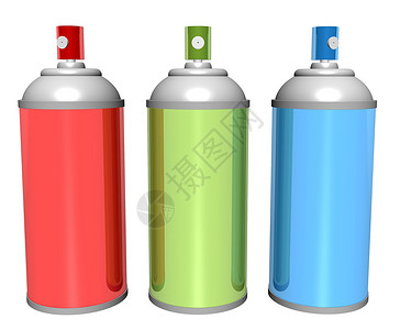 喷雾罐金属插图艺术蓝色绿色背景图片