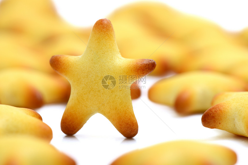 饼干垃圾食物小麦星星星形小吃黄色图片