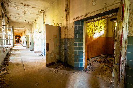 长廊地面通道房子门厅走廊废墟建筑背景图片