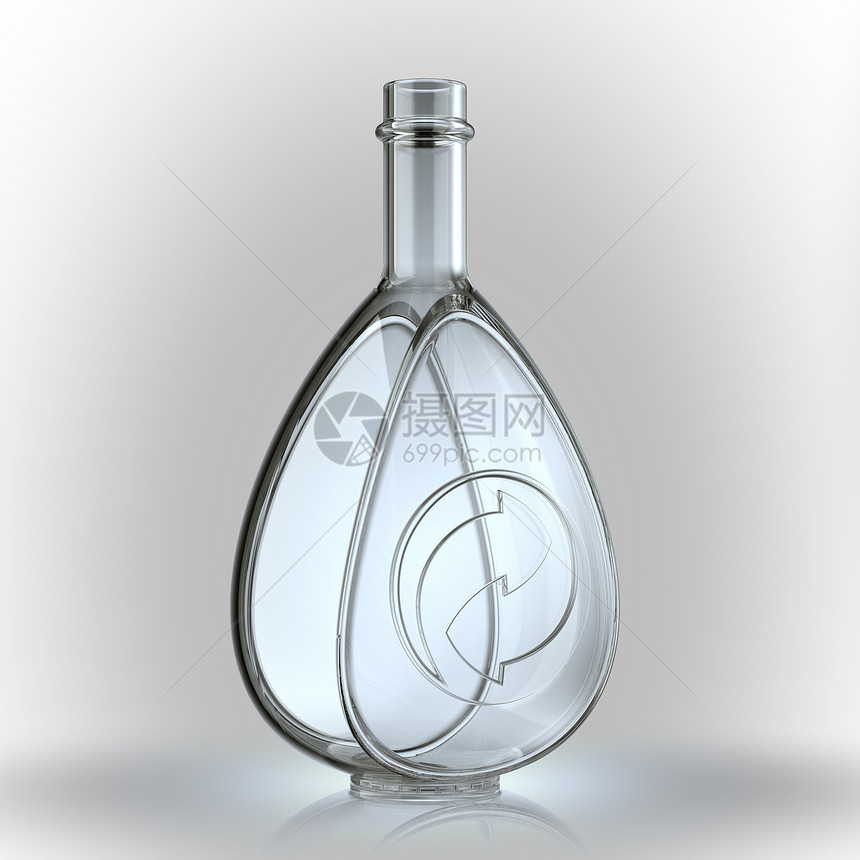 回收的玻璃瓶制造概念;图片