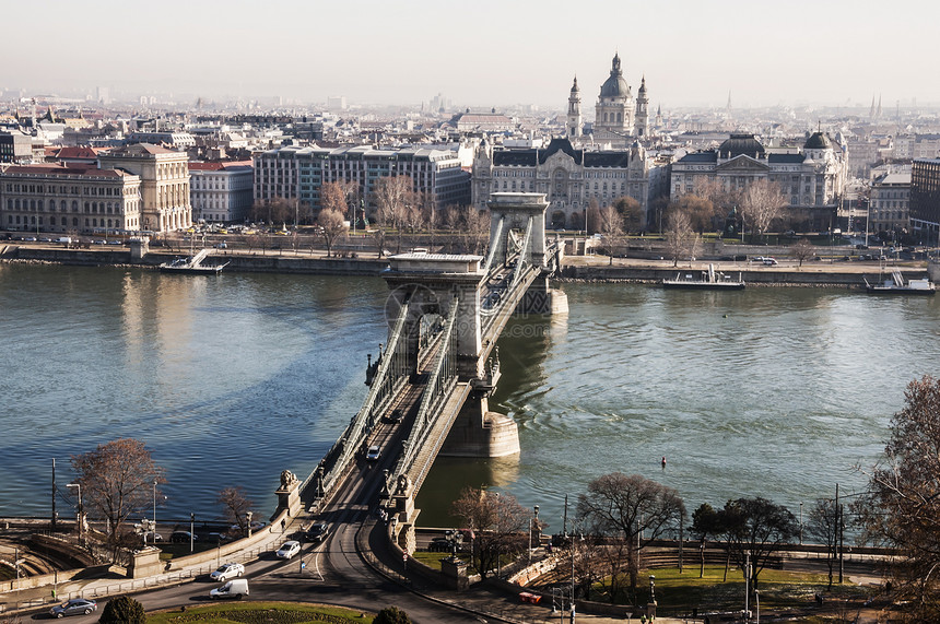 布达佩斯旅行风景城市链桥蓝色建筑景观害虫观光地标图片