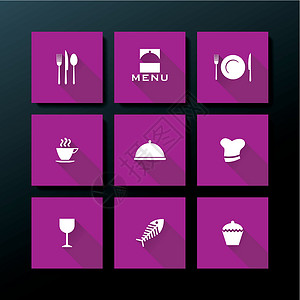 紫燕百味鸡矢量平板餐厅图标网络玻璃刀具饮食框架早餐厨房食堂插图菜肴插画