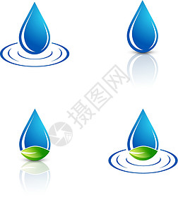 水滴集水滴液体回收植物插图绿色生态背景图片