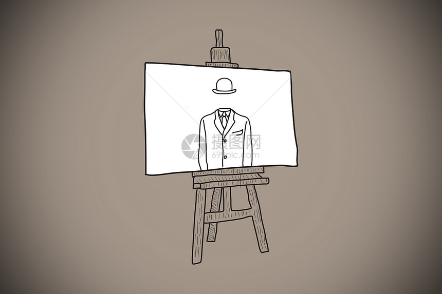 商业商面条的复合图象套装灰色礼帽帆布人士商务画架涂鸦绘图计算机图片