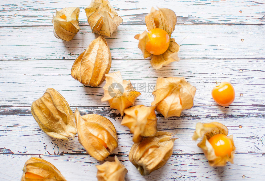 植物盐情调异国烹饪灯笼橙子季节水果饮食地面食物图片