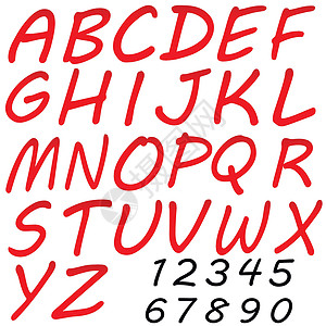 哥特字体矢量字母字母和数字插画