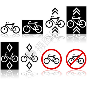 屈服标志自行车标志反射交通街道绘画运输警报车道插图警告车辆插画