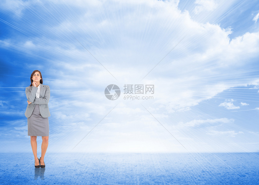 重点突出的女商务人士综合形象天空多云棕色思维女士数字绘图沙漠计算机女性图片