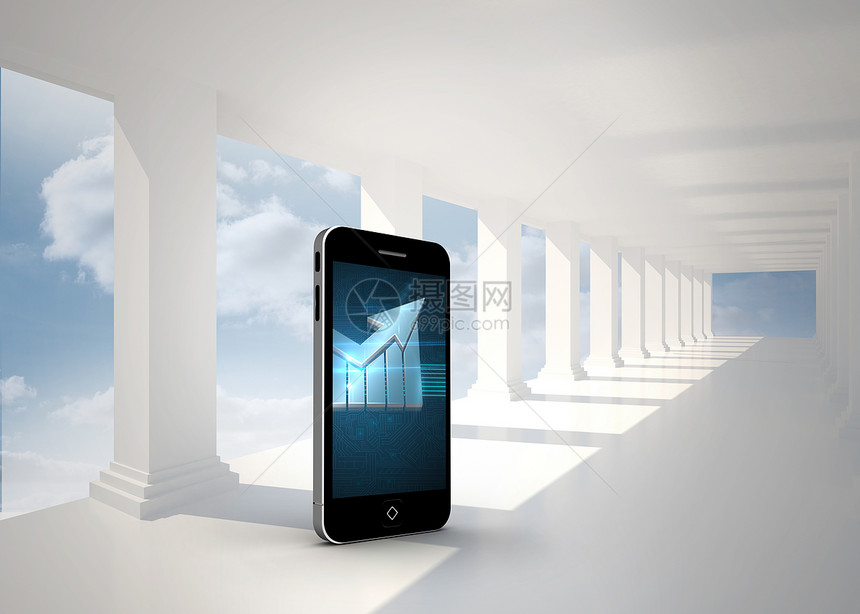 智能手机屏幕箭头的复合图像大厅媒体窗户绘图多云设备计算机天空房间图表图片