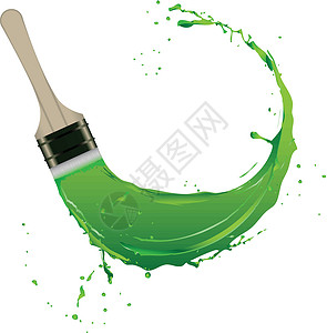 绿色涂料涂料喷洒插画