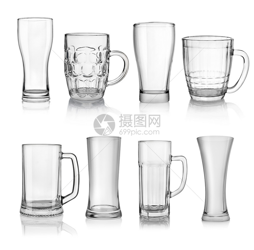 啤酒杯摄影玻璃白色背景饮食脆弱性工作室啤酒拼贴画对象图片