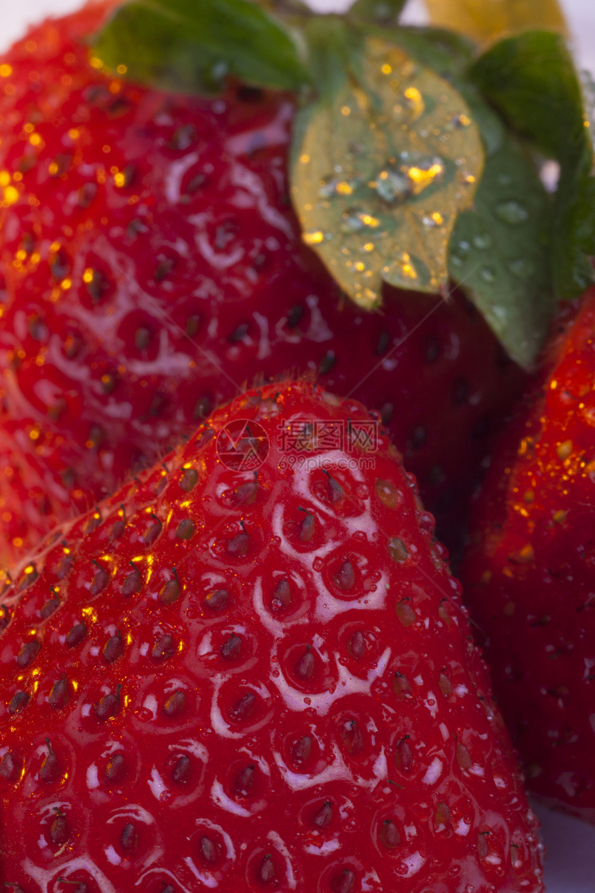 新鲜草莓水果食物果味红色肉质投标图片
