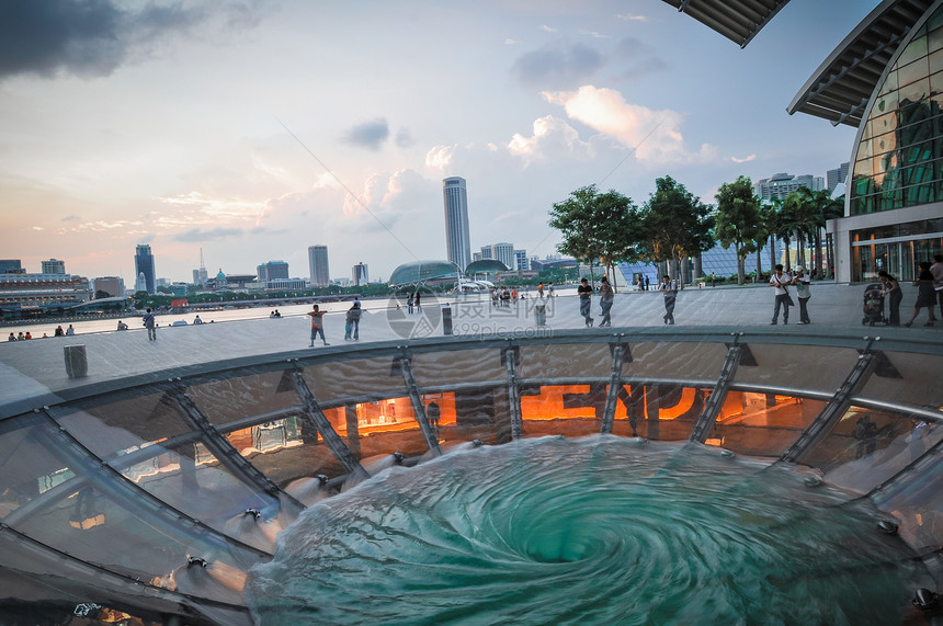 新加坡城市天际直流区 在Fron玩水中心景观建筑天空摩天大楼建筑物办公室金融公司市中心图片