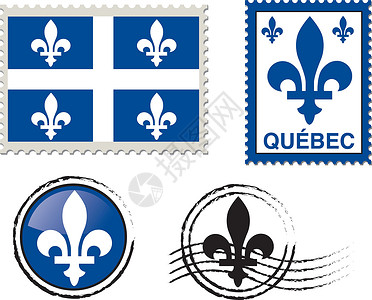 魁北克标志邮票插画