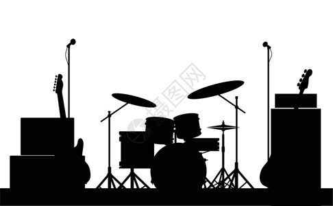 摇滚乐组设备轮回圈套插图乐队踏板流行音乐绘画低音音乐家岩石韵律背景图片