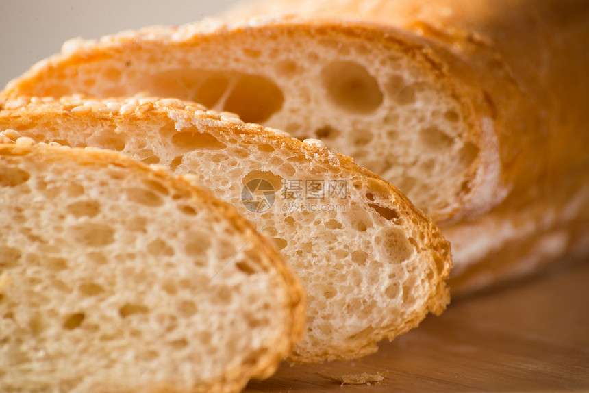 配谷物的切片面包燕麦芯片包子产品粮食小吃剪裁横截面面包师味道图片