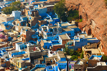 人口密度Jodhpur - 蓝色城市背景