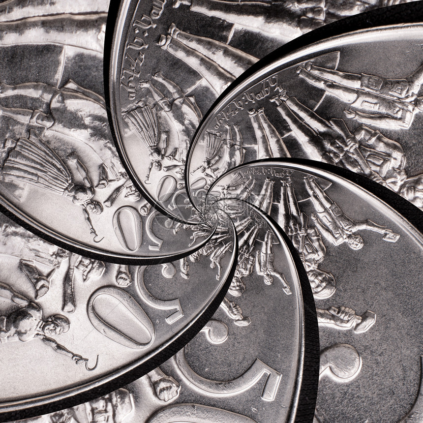 旋转硬币金融漩涡商业线圈现金货币创造力经济螺旋图片