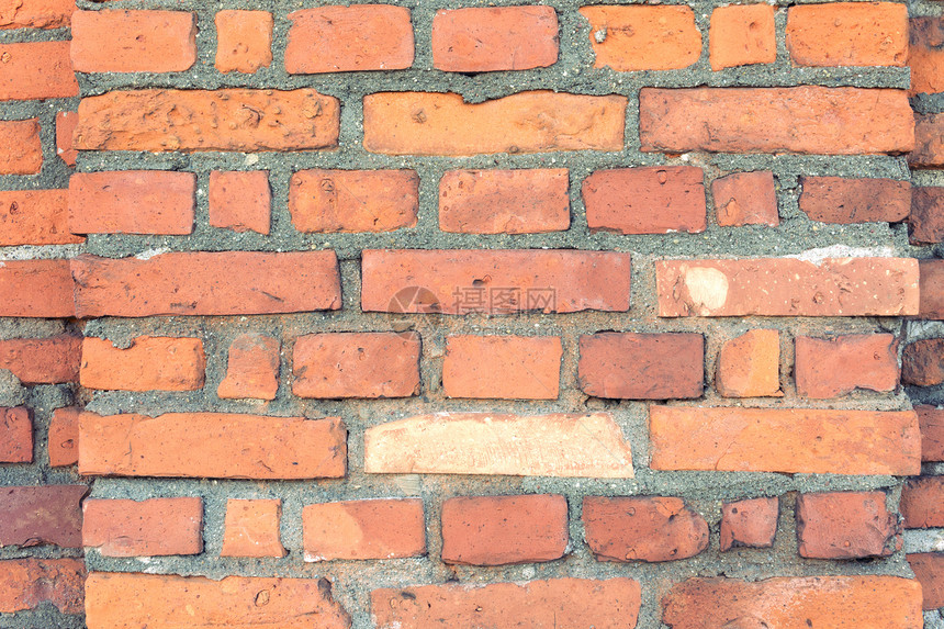 旧红砖墙风格材料建筑学长方形石头石方墙纸石工水泥橙子图片