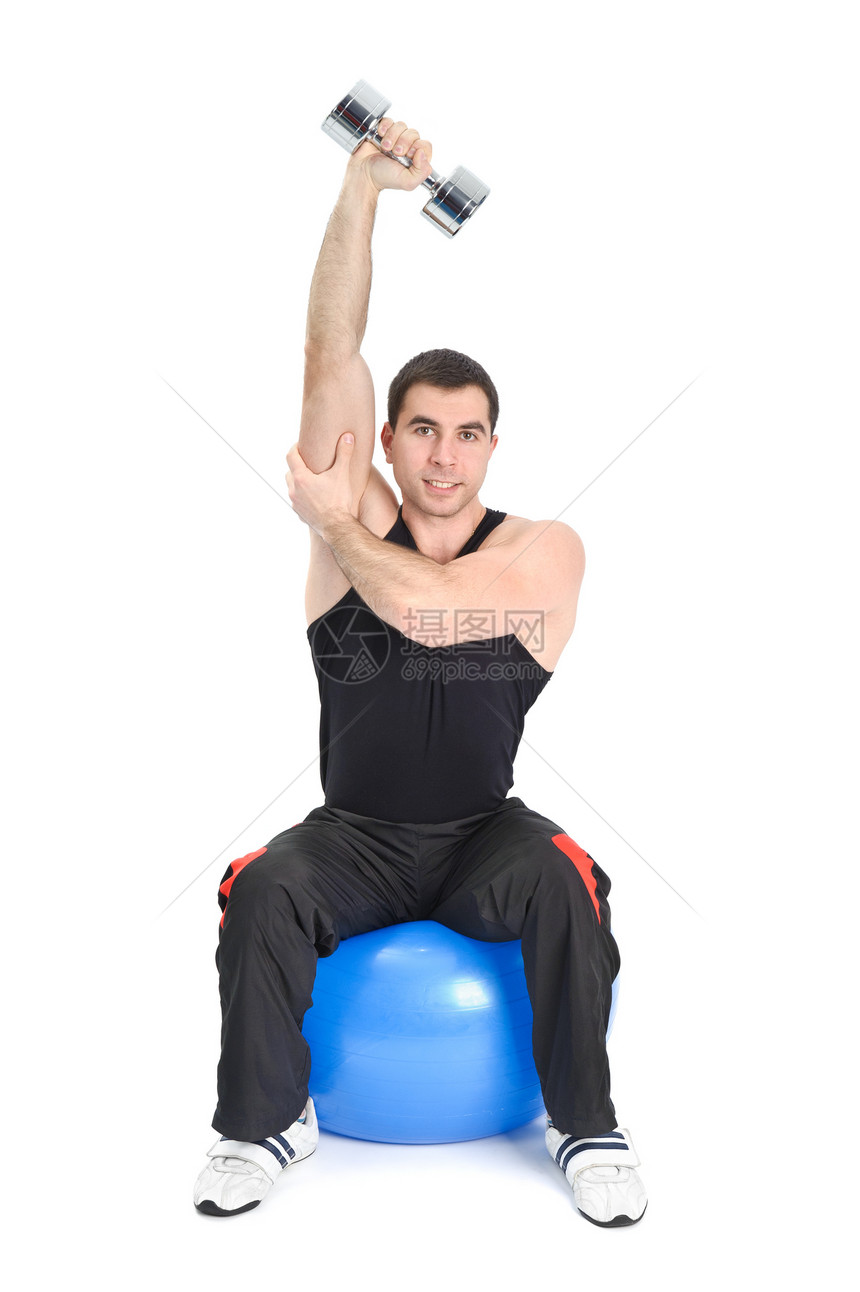相级的密封哑巴一臂三角形扩展锻炼男人男性微笑重量健身建设者健身房身体力量图片