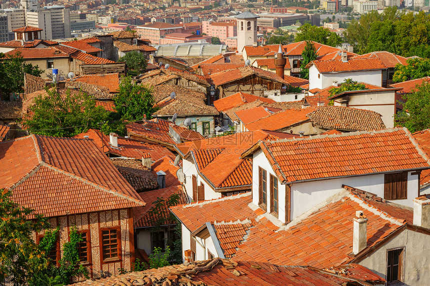 旧安卡拉屋顶房屋家园苦难废墟城市首都建筑物景观天线瓷砖图片