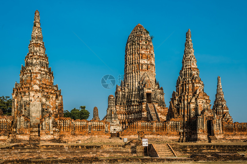 扫管笏柴寺大城府曼谷泰国旅行废墟佛教徒地标目的地外观宗教地方考古寺庙图片