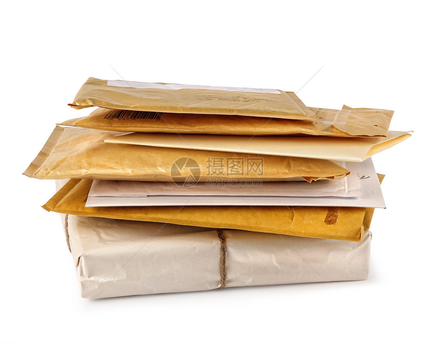 邮件堆叠文档信封白色字母邮政空白图片