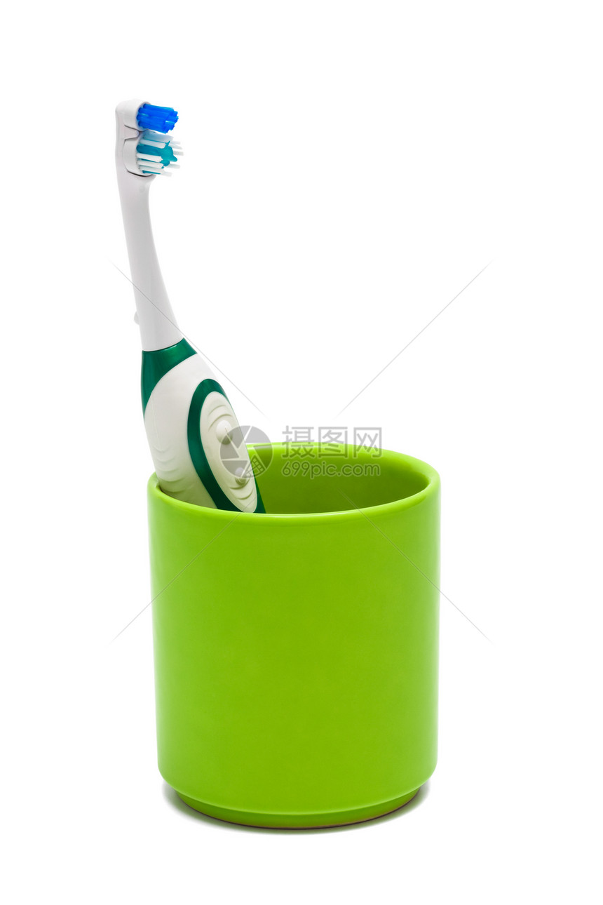 牙刷身体牙科浴室卫生运动家庭绿色杯子按钮蓝色图片