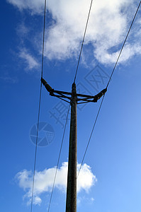 电线杆英语木头金属活力蓝色乡村风险农村商业天空背景图片