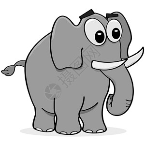 卡通大象灰色打猎绘画哺乳动物大草原荒野插图动物动物群濒危背景图片