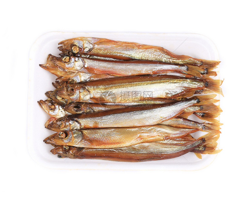 黄金烟雾斑早餐美食西鲱尾巴钓鱼熏制烹饪团体市场海鲜图片