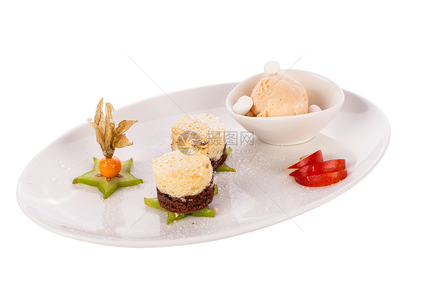 果美咖啡花草和鹅莓热带用餐烹饪蛋糕餐厅推介会糕点食谱营养美食图片