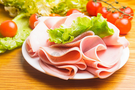 火腿切片烹饪牛肉小吃熟食宏观早餐熏肉美食自助餐专业高清图片