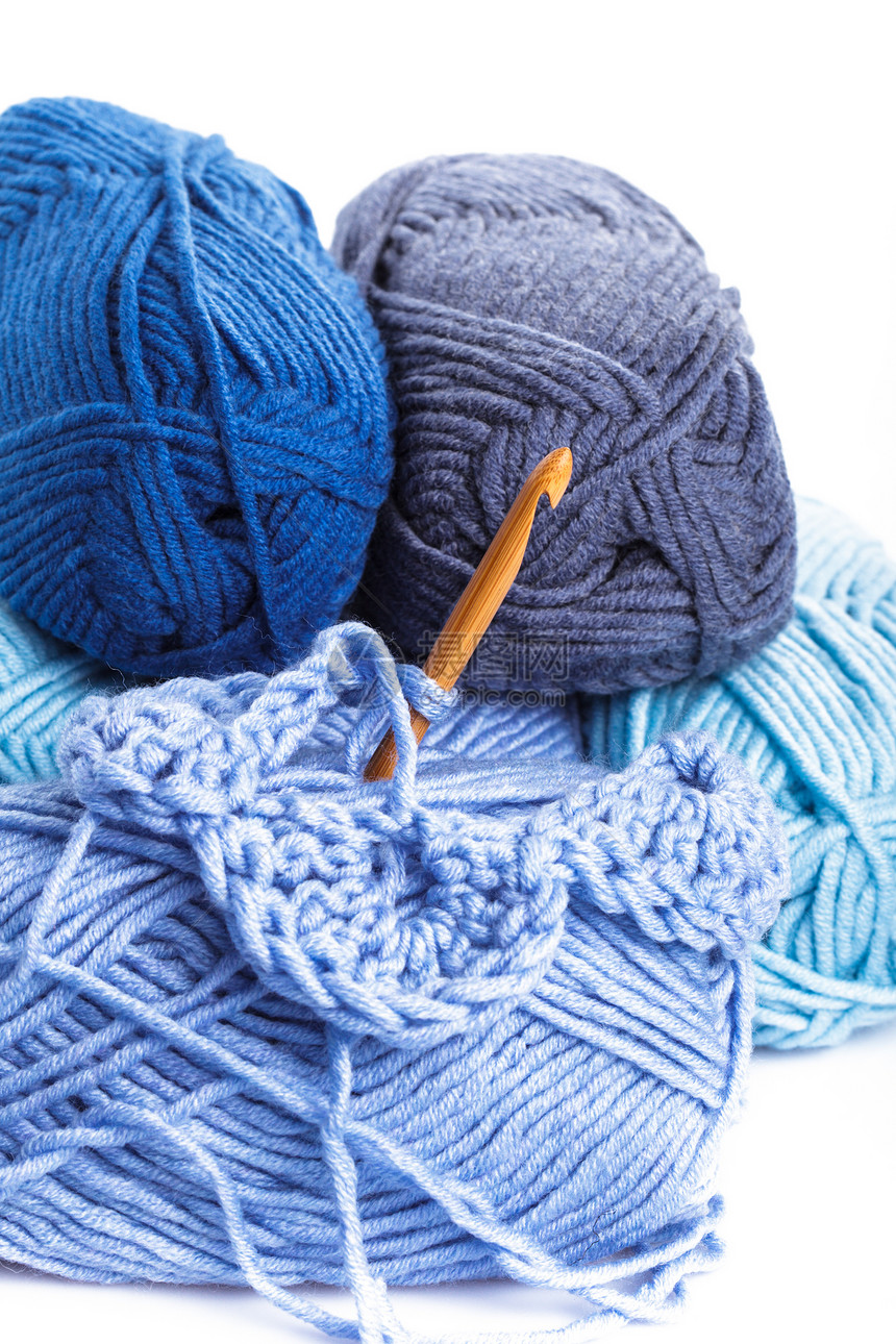 与世隔绝的针线活手工业衣服针织细绳工艺蕾丝棉布蓝色手工图片
