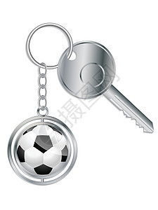 配有足球球键主控方的金属键背景图片