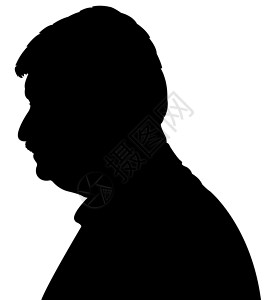 男人头部的轮廓头发白色黑色成人男性插图思维背景图片